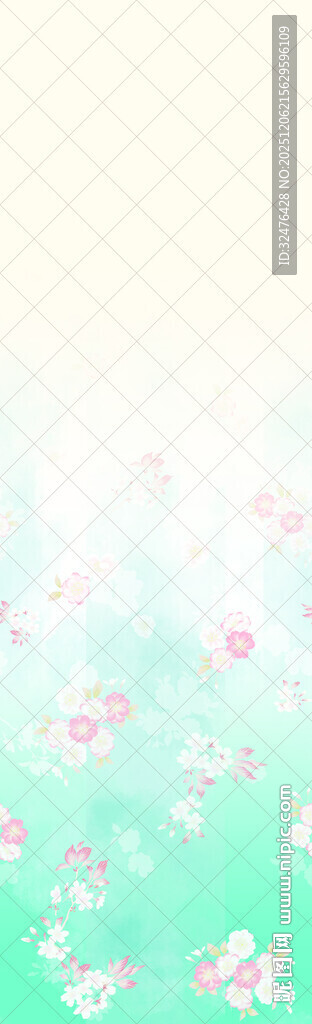 清新花卉渐变背景图汉服