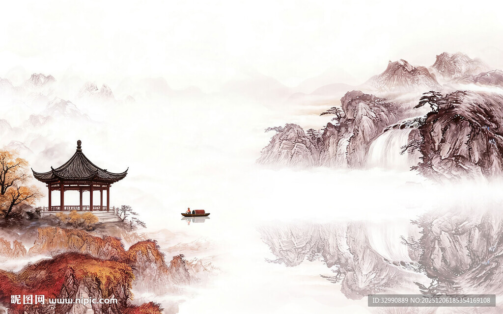 大气 简约现代山水 TIF分层