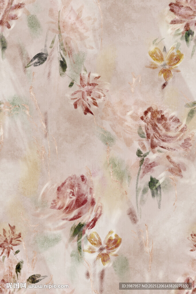 复古风花卉图案纹理