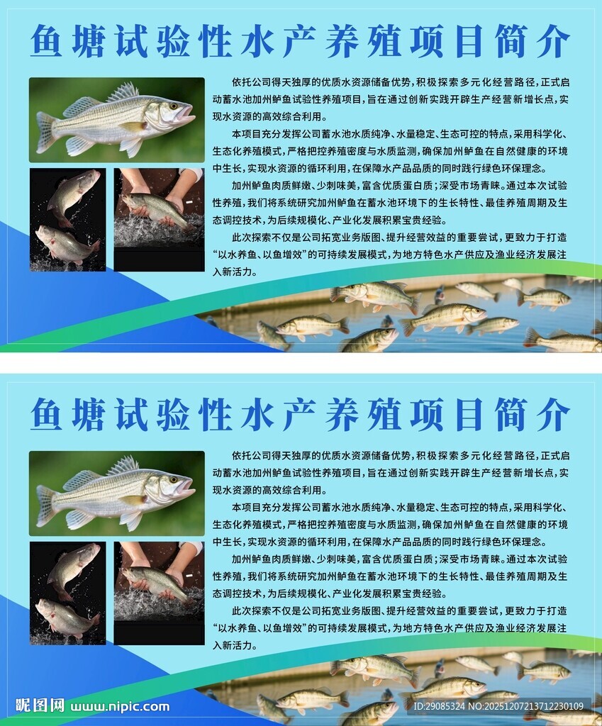 鱼测试性水产养殖项目简介