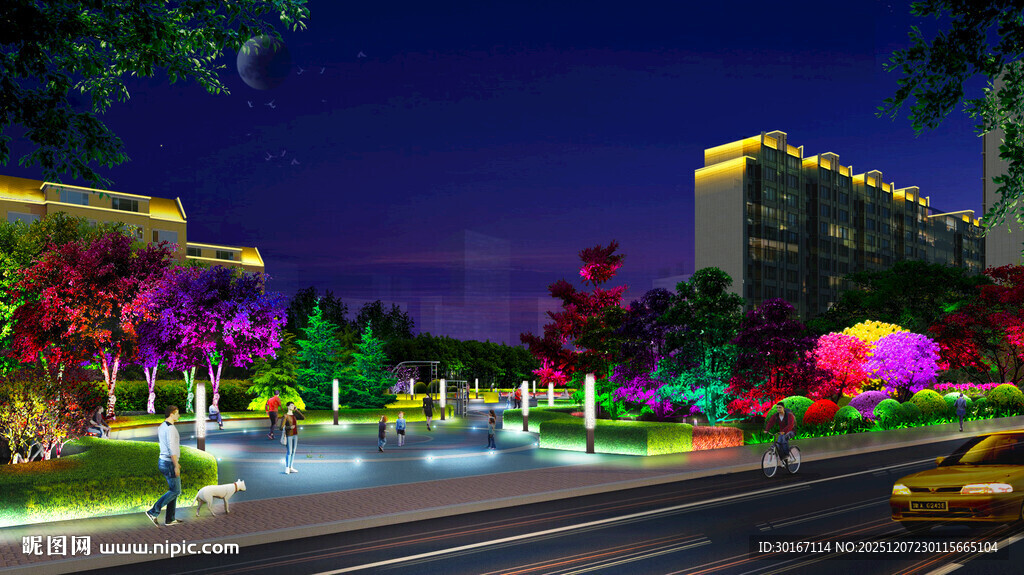 城市夜景灯光璀璨