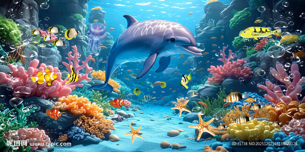 海底世界海底生物背景