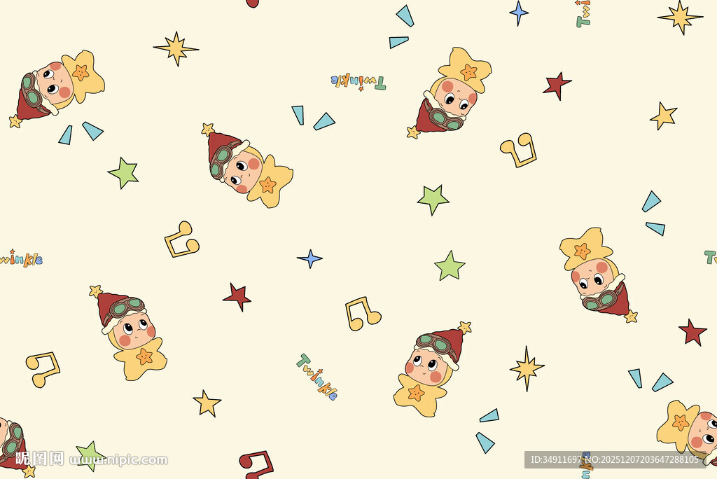 卡通小精灵图案背景