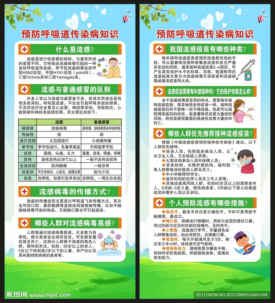 预防呼吸道传染病展架