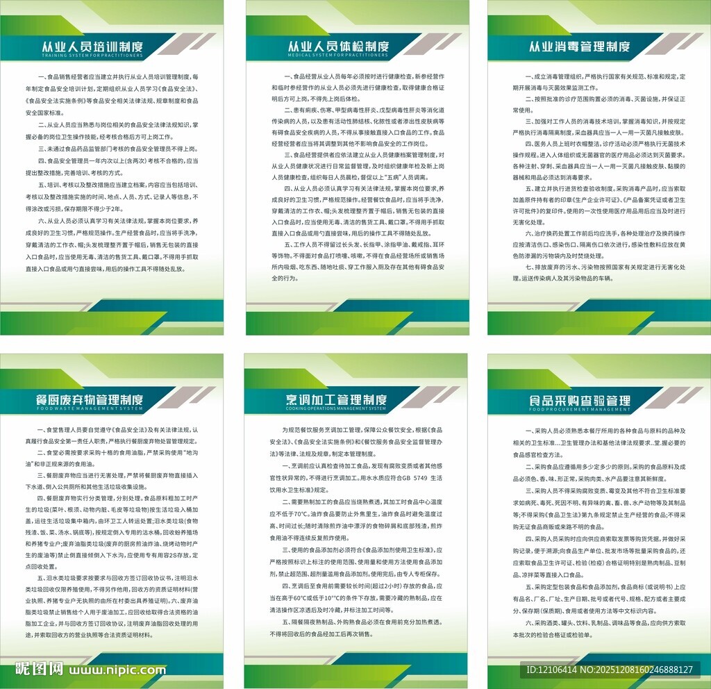 餐厅厨房食堂制度牌
