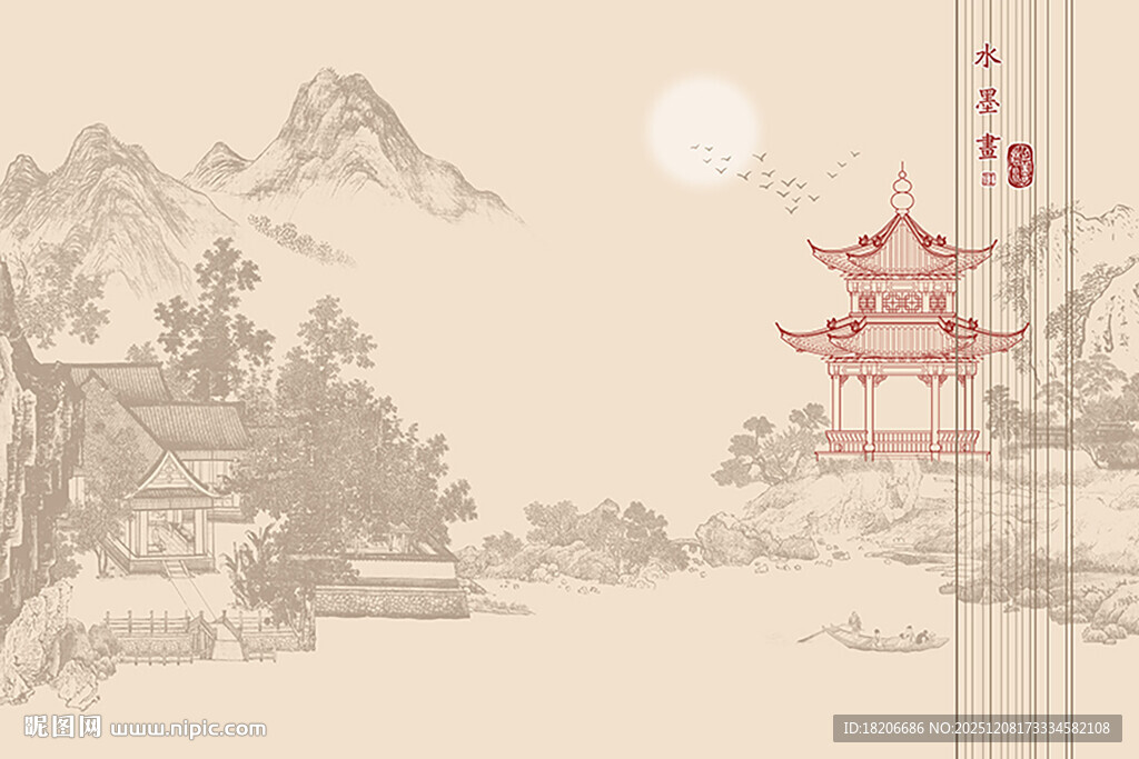 楼阁山水宋氏美学形象墙