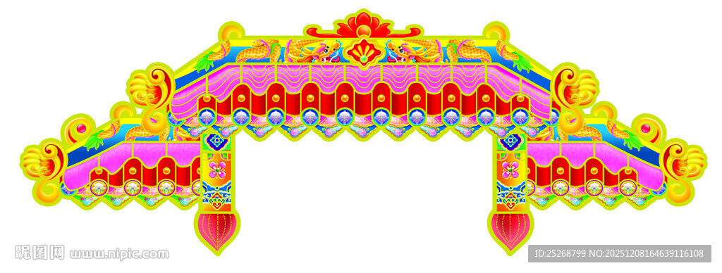 多彩中式传统装饰牌坊