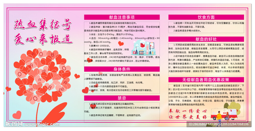 无偿献血展板