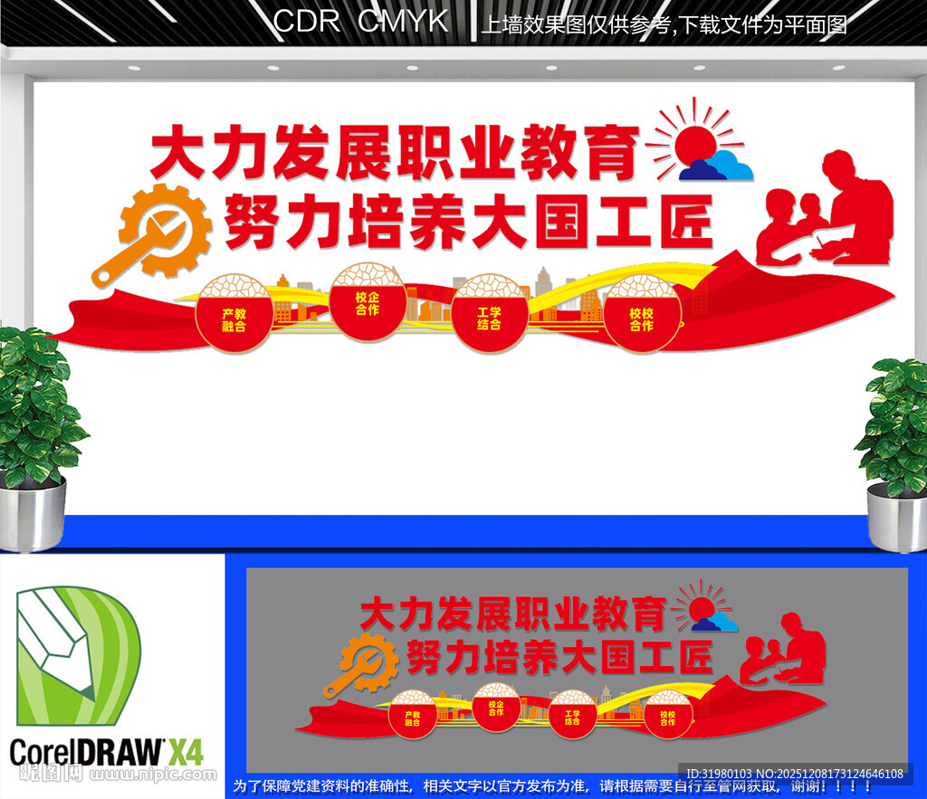 推进职业教育发展文化墙