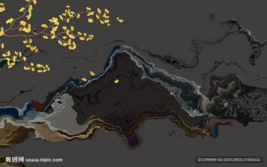 奢雅 简约现代山水 TIF分层