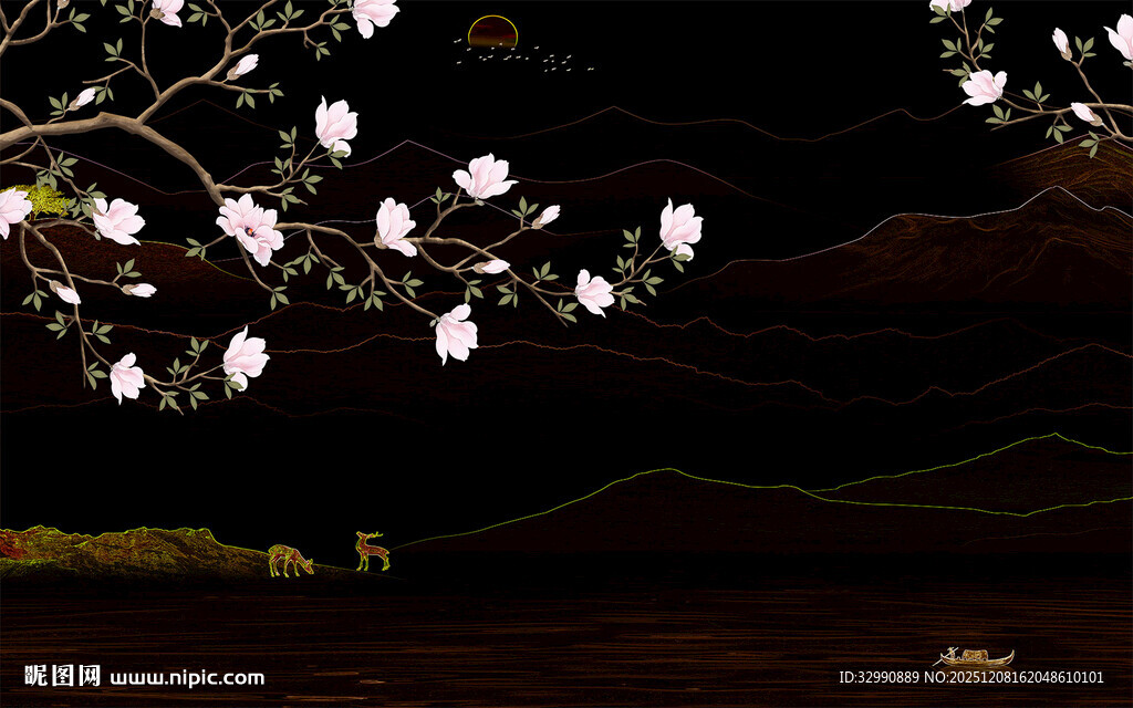 高端 简约现代山水 TIF分层