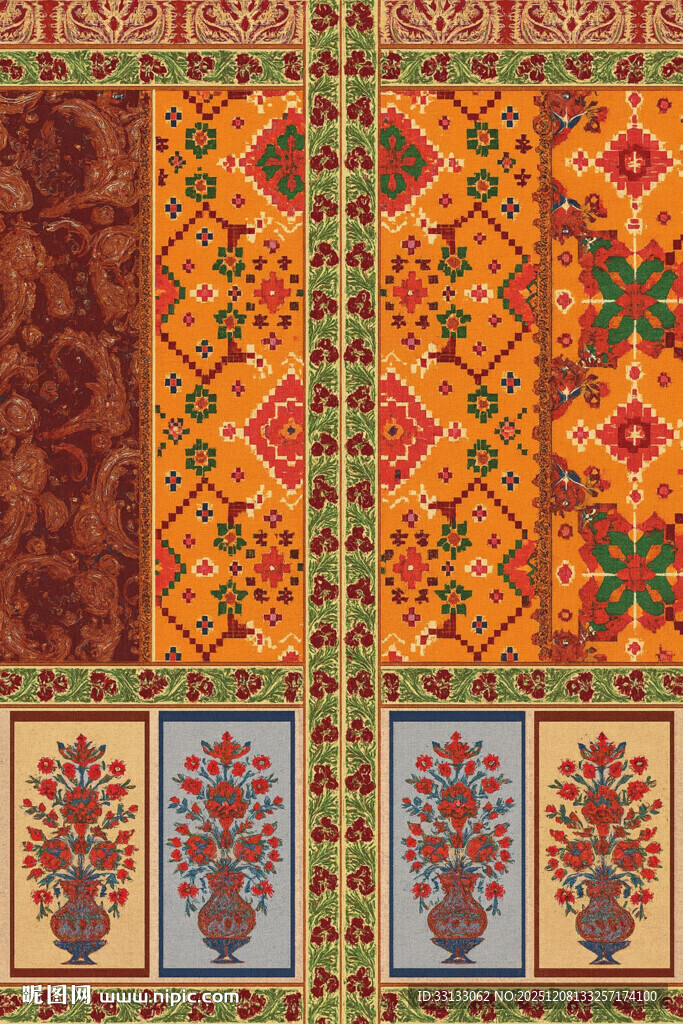 多彩民族风几何图案 数码