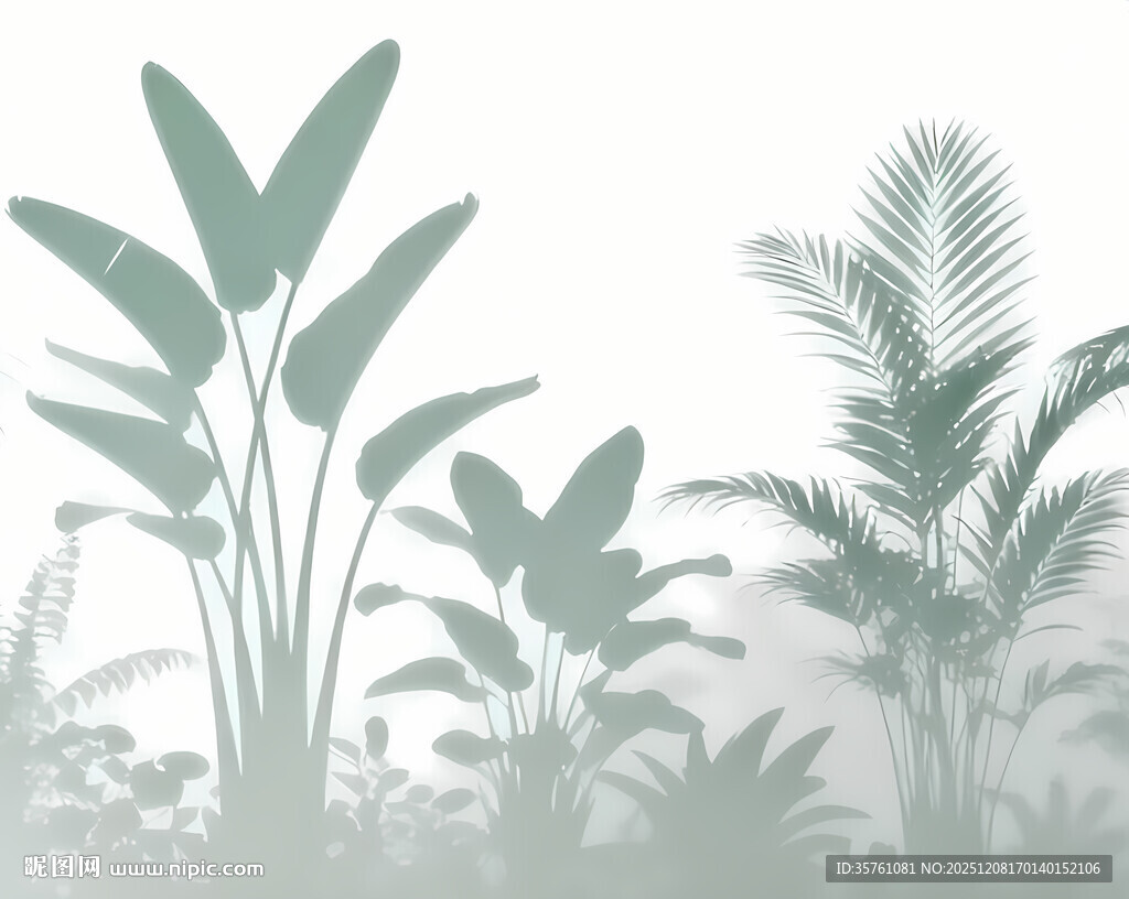 雾气磨砂膜效果绿植贴图