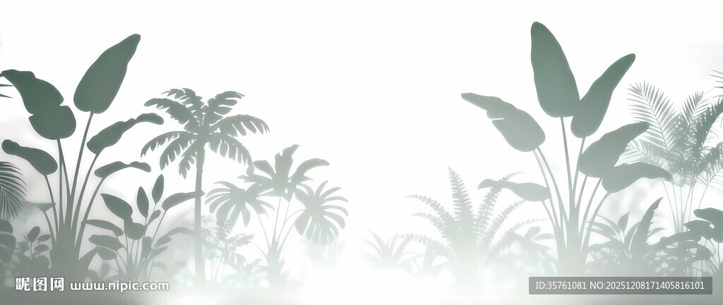 雾气磨砂膜效果绿植贴图