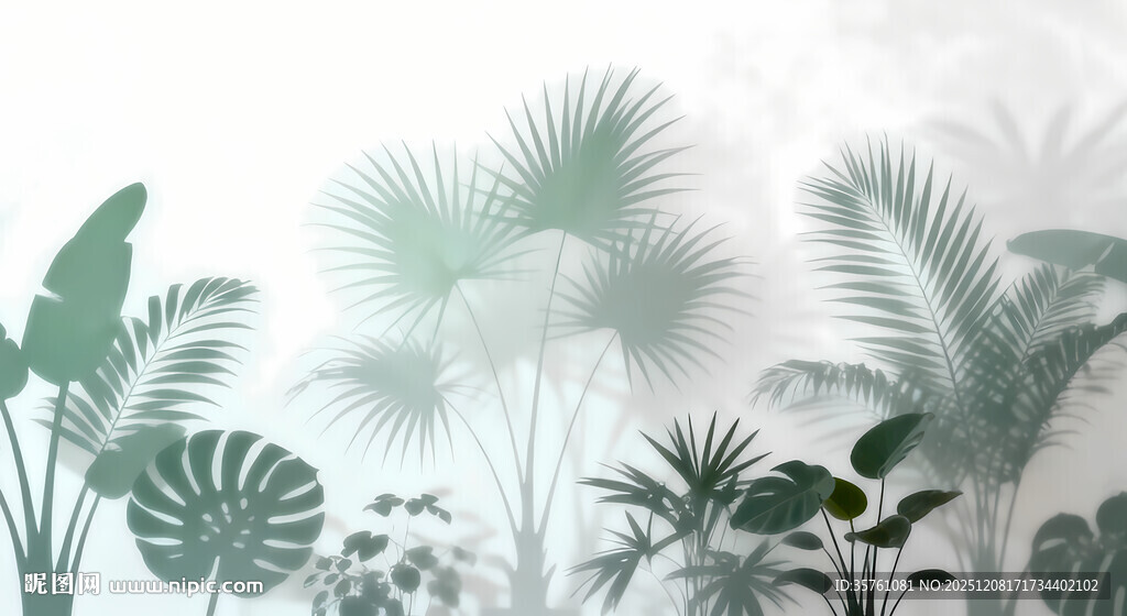 雾气磨砂膜效果绿植贴图