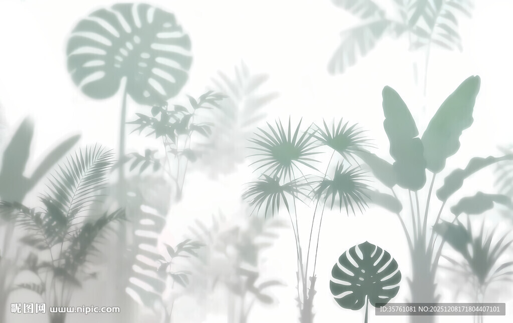 雾气磨砂膜效果绿植贴图