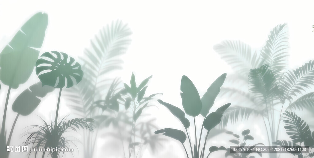 雾气磨砂膜效果绿植贴图