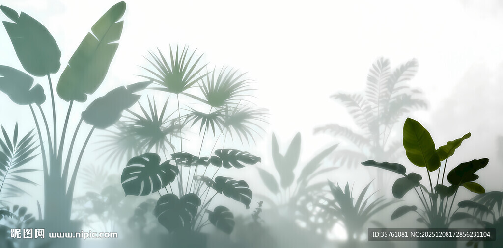 雾气磨砂膜效果绿植贴图