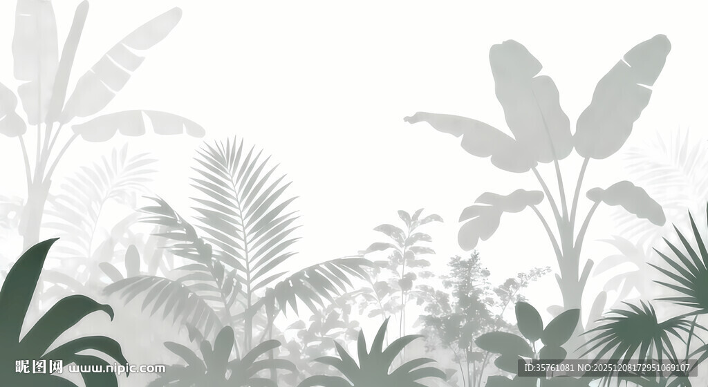 雾气磨砂膜效果绿植贴图