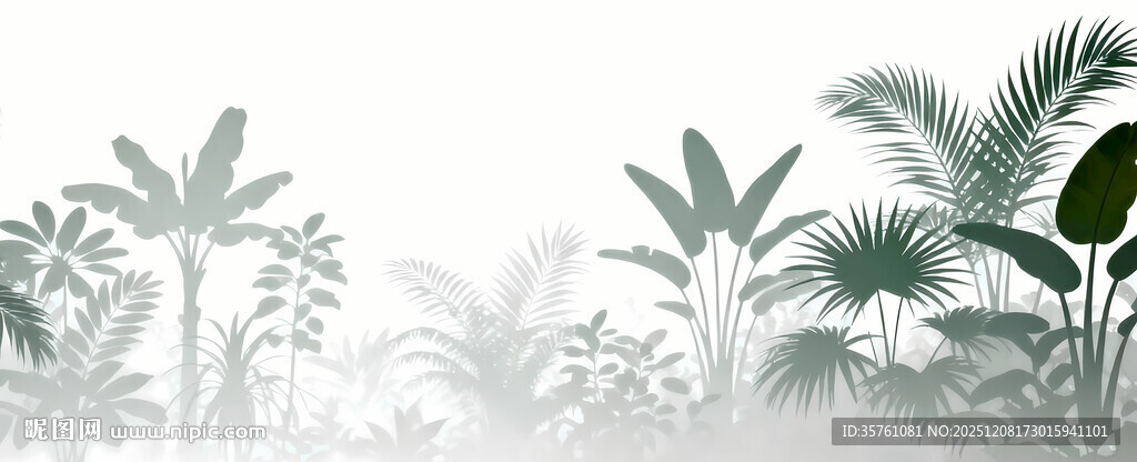 雾气磨砂膜效果绿植贴图