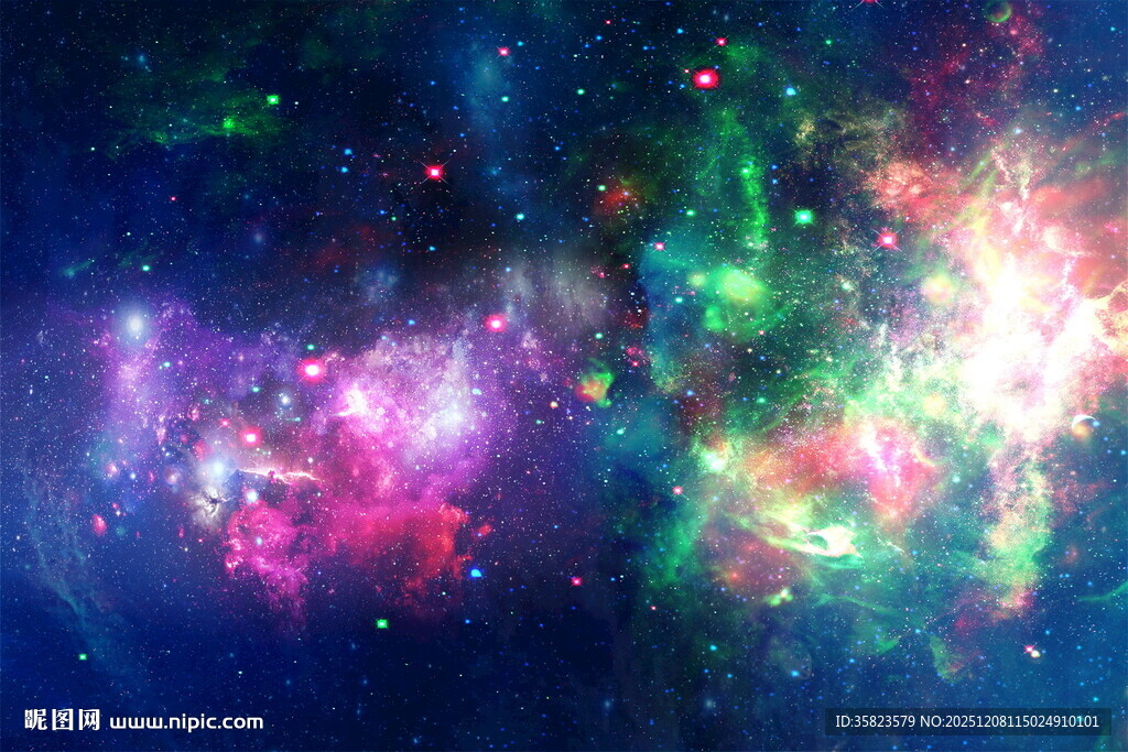 蓝色梦幻宇宙星空背景图