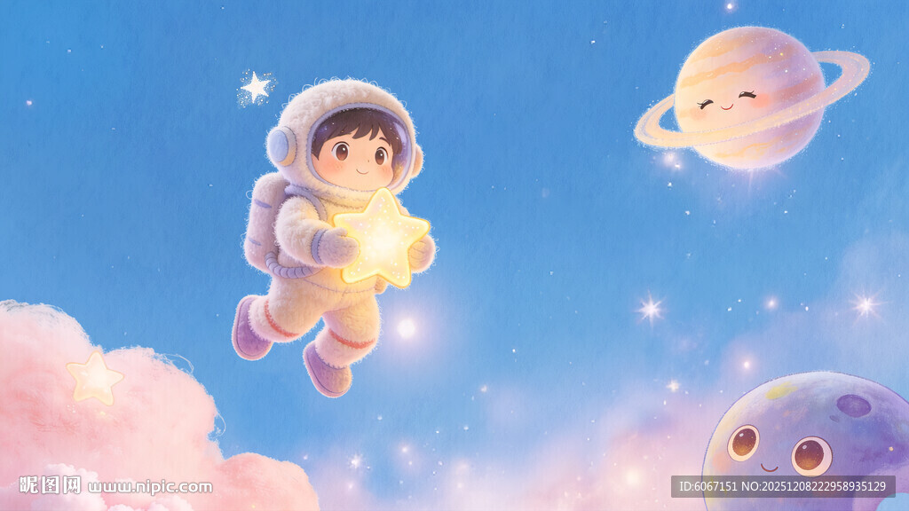 卡通星空宇宙背景图