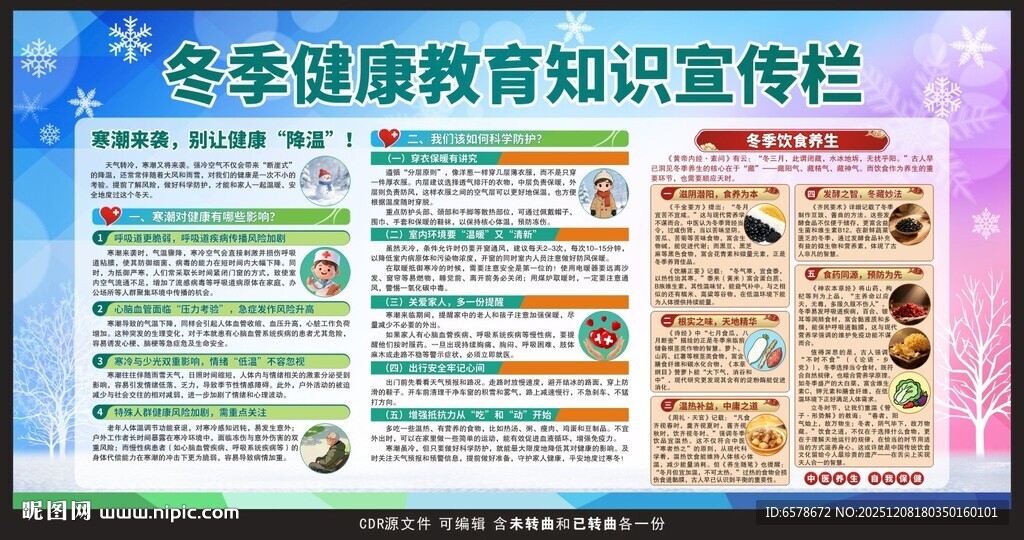 冬季健康教育宣传栏