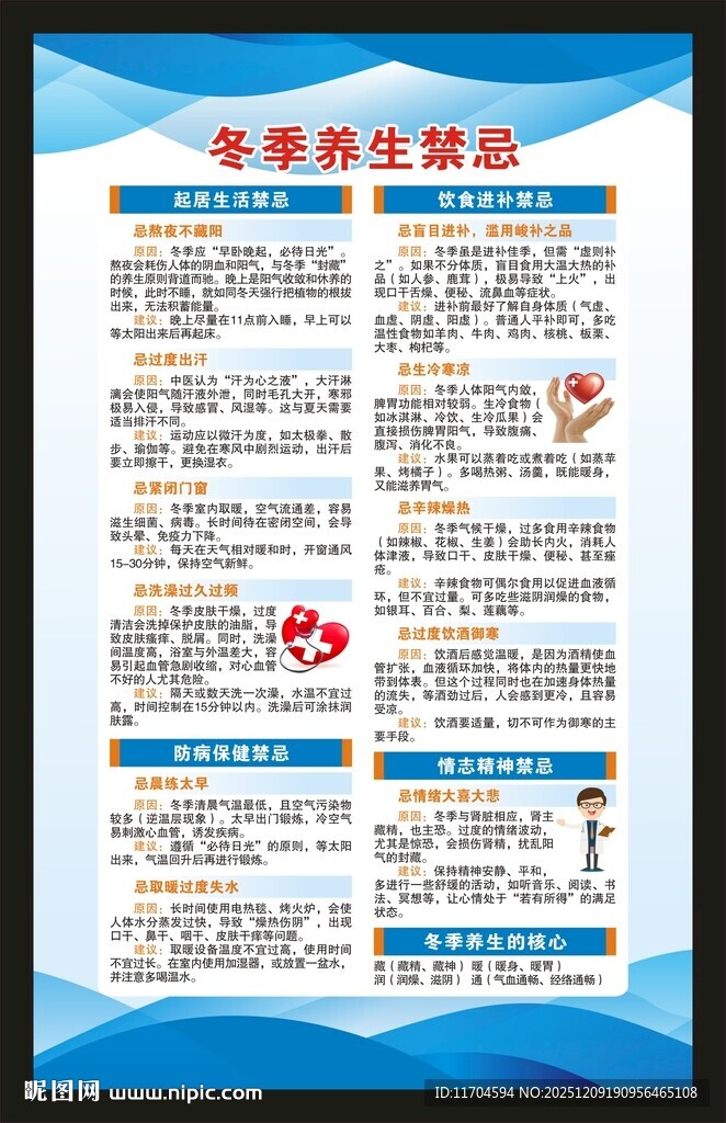 冬季养生健康知识海报