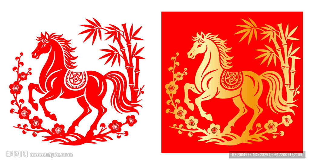 中式马年剪纸2026年生窗花静