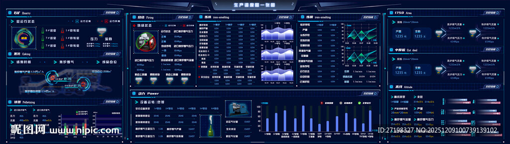 科技感数据可视化界面设计图片