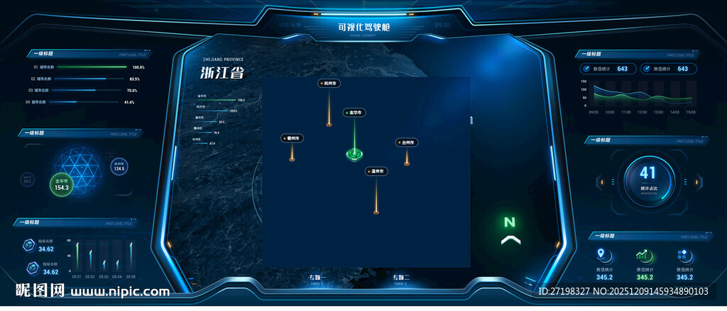 科技感数据可视化界面设计图片