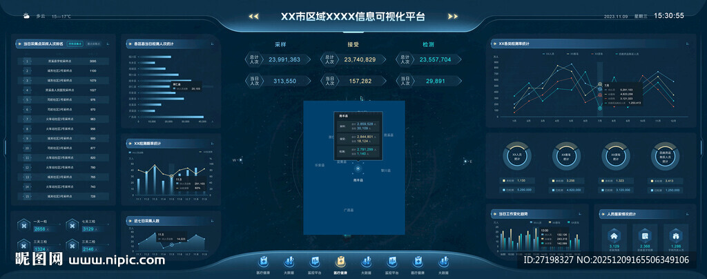 科技感数据可视化界面设计图片