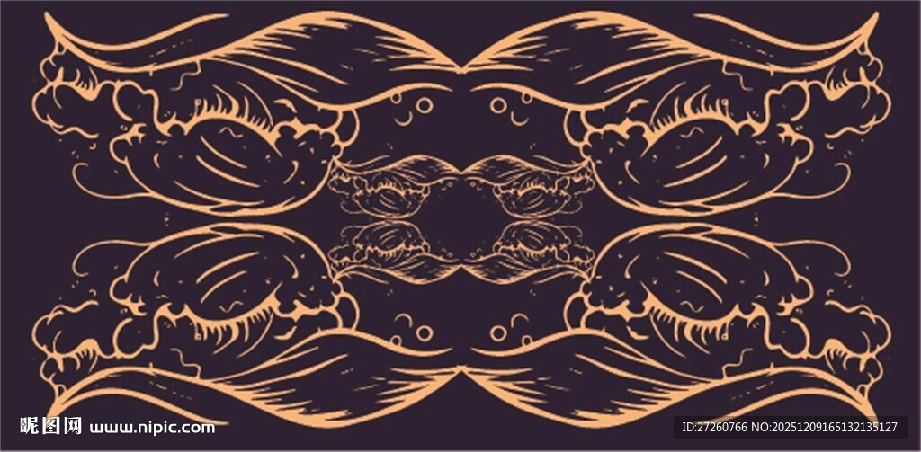 金色华丽对称花纹图案