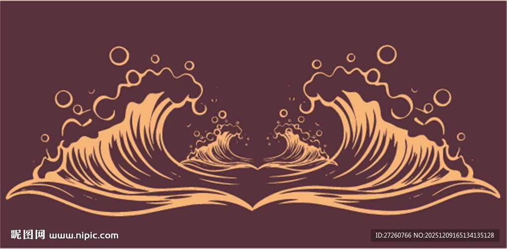 金色海浪图案设计
