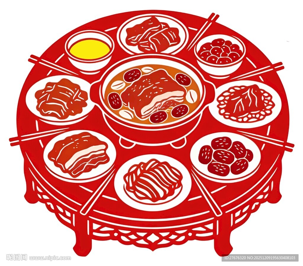 国潮中华美食矢量设计