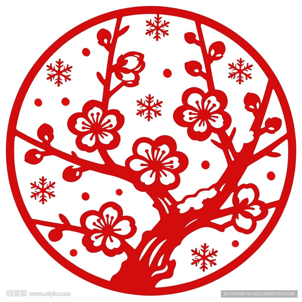 国潮梅花矢量设计