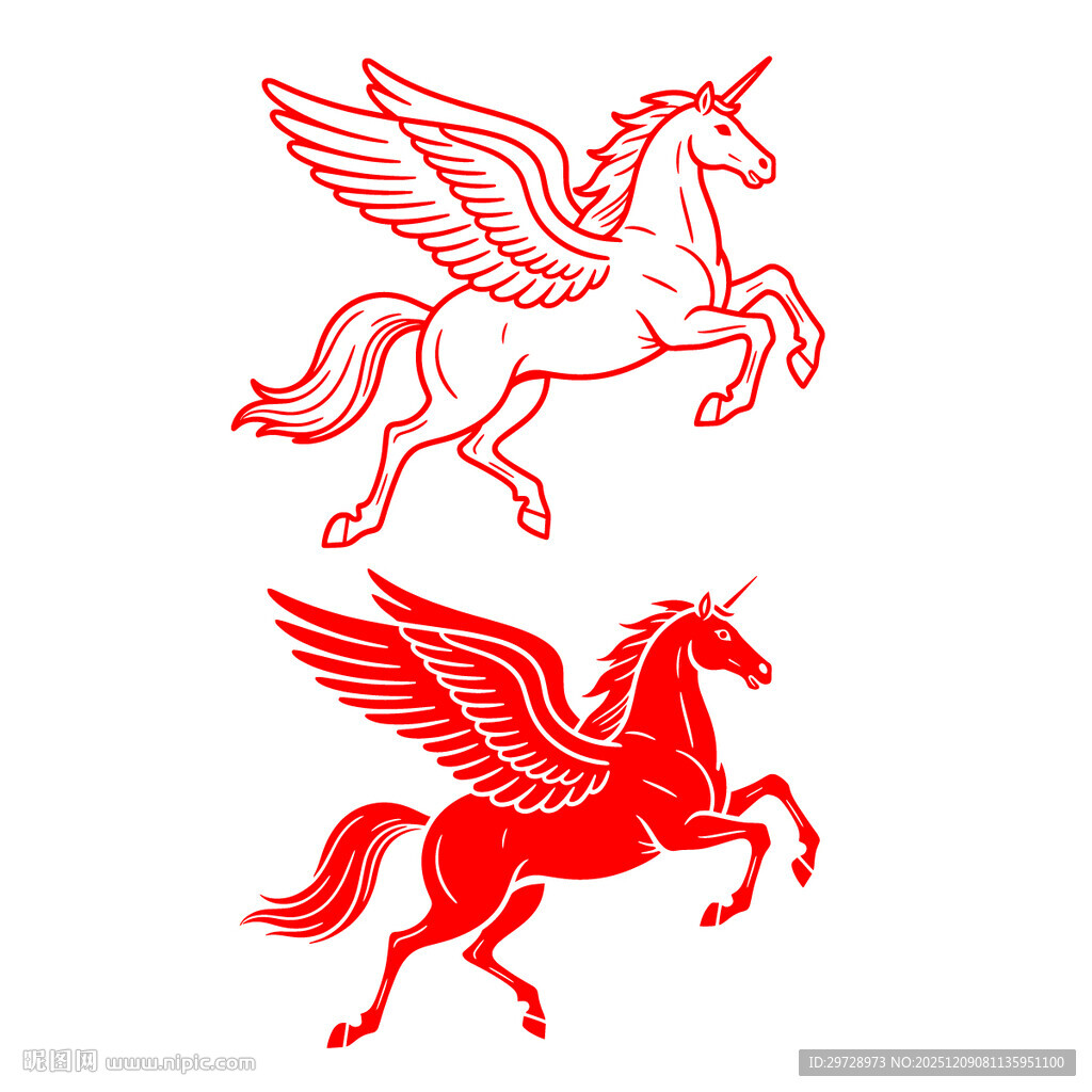 带翅膀奔跑的骏马