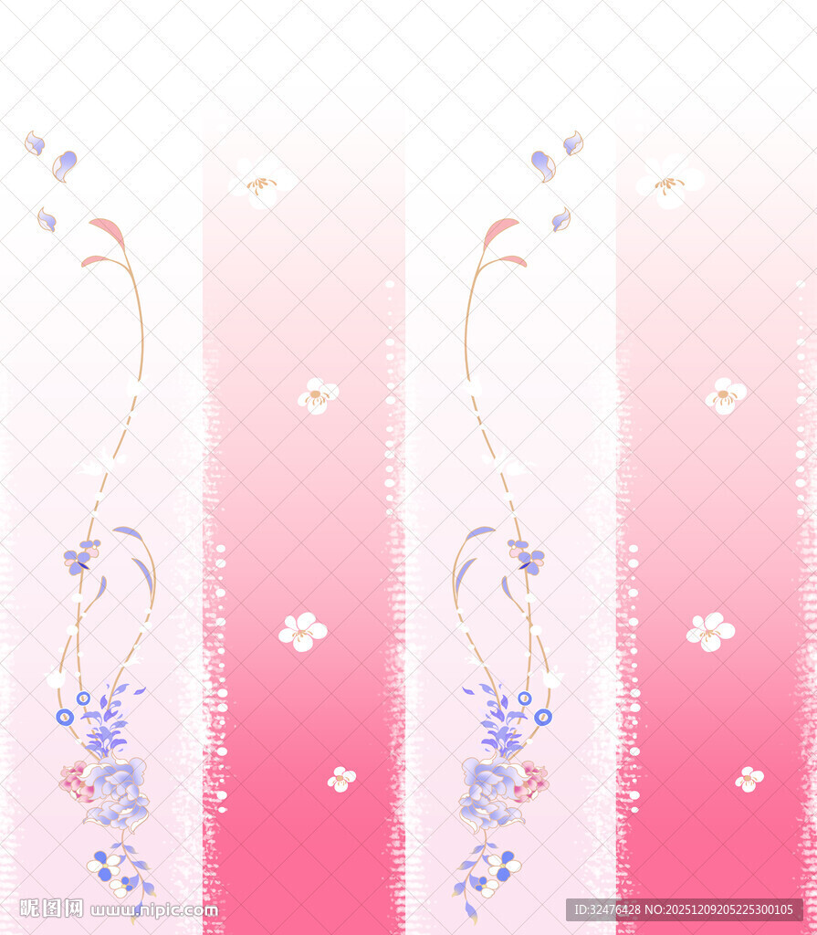梦幻渐变花卉背景图汉服