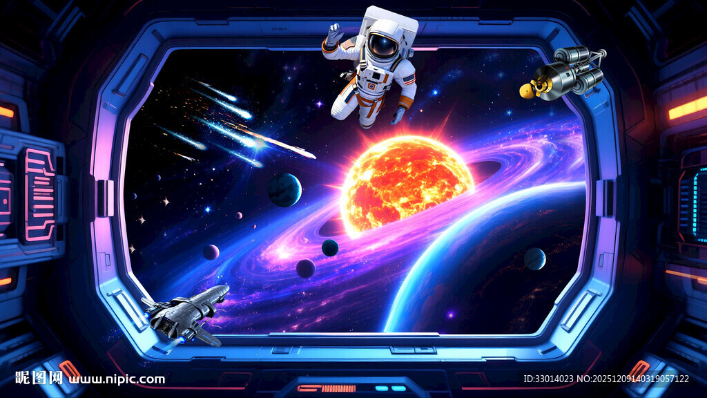 太空飞船立体画