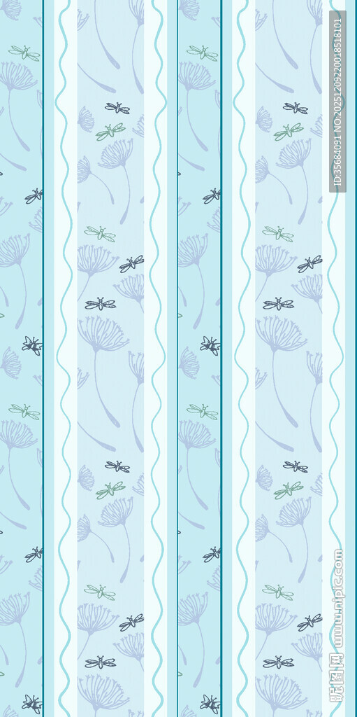 浅蓝色条纹花卉图案背景