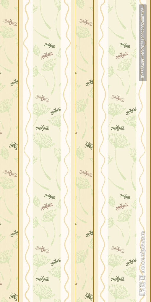 简约条纹花卉图案背景