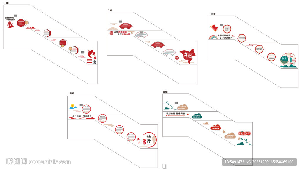 校园楼梯文化墙