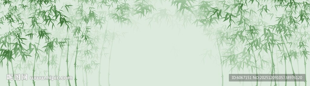 新中式翠竹水墨竹子背景灯箱