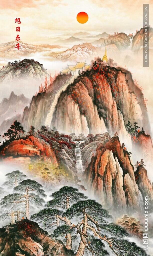 江山如画泰山玄关画