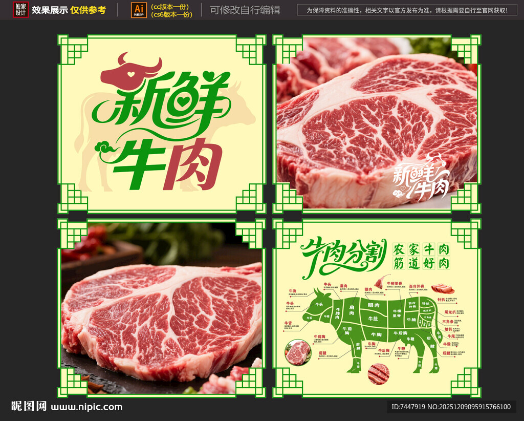 新鲜牛肉促销海报
