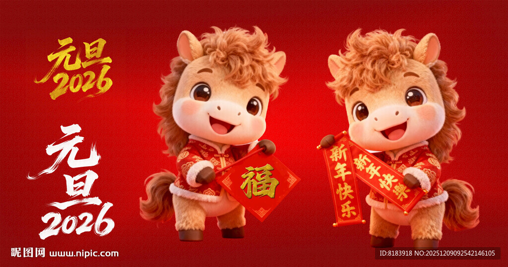 卡通马 2026 元旦