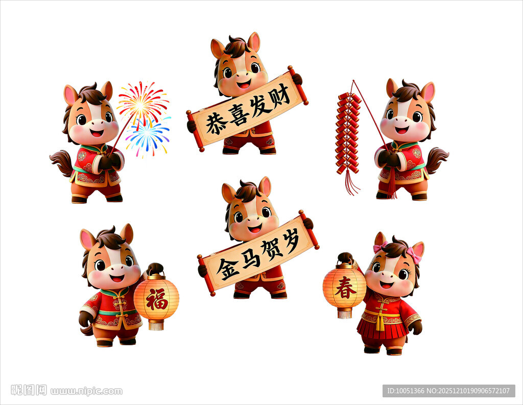 卡通马 马年 马年IP形象  