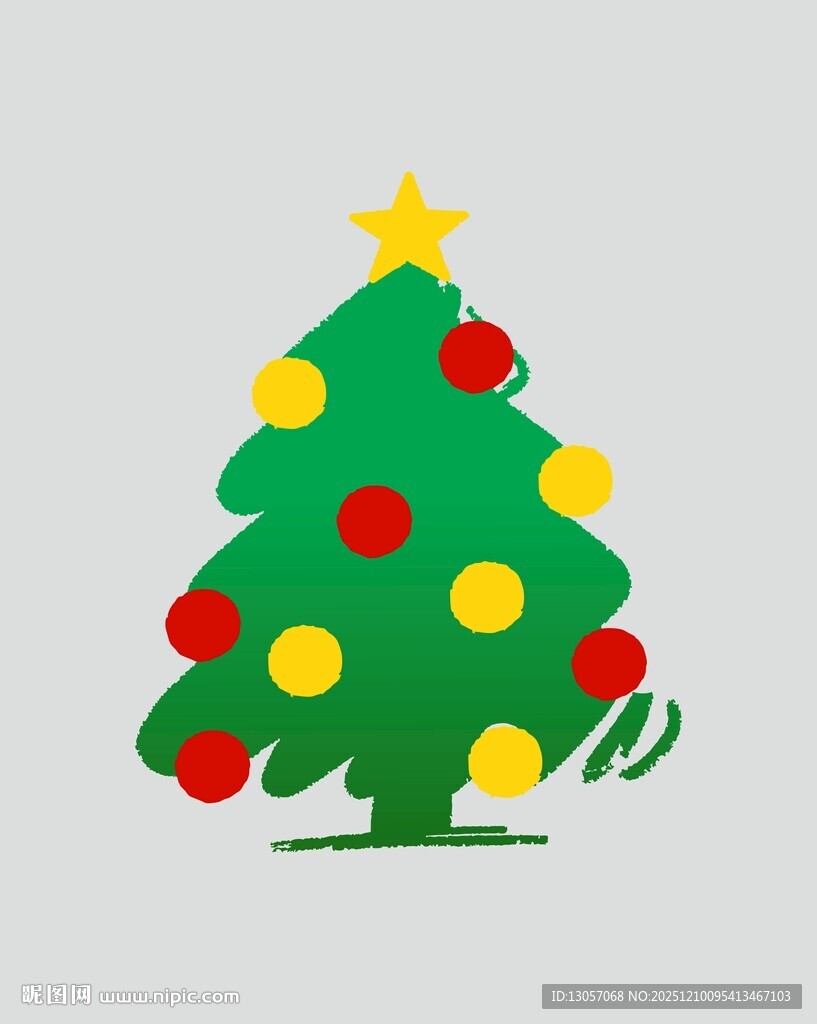 简约圣诞树装饰图案