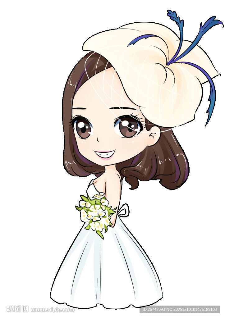 Q版可爱卡通新娘形象