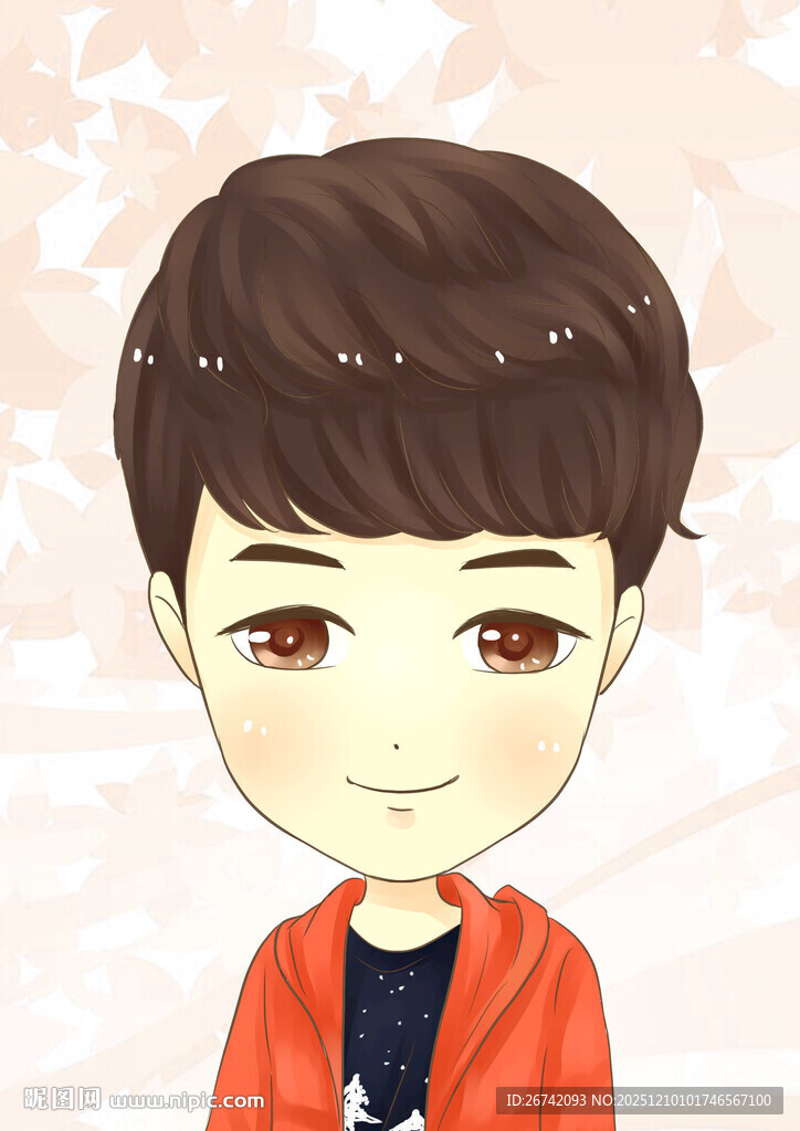 卡通男孩微笑形象Q版